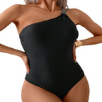 Damen Einseitiger Badeanzug mit asymmetrischem Design und modischen Trägern R&B