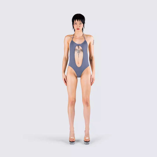 Damen Sportlicher Badeanzug mit innovativem Rückenausschnitt R&B