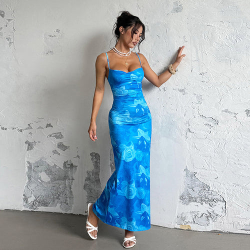 Damen Figuroptimiertes Maxikleid mit floralem Design R&B