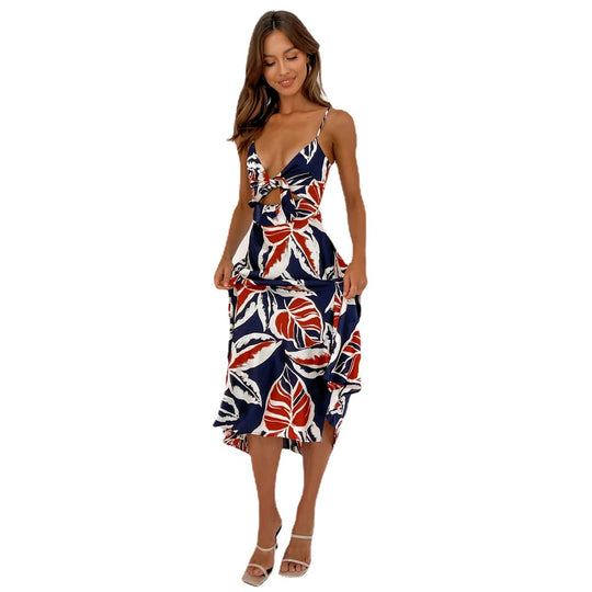Damen Wickelkleid mit floralem Print und verspielt schwingendem Saum R&B