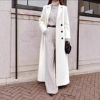 Damen Eleganter Wollmantel mit doppelter Knopfleiste und tiefen Taschen EB