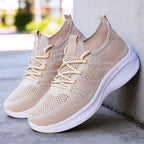 Damen nan ergonomischer Strick-Comfort-Sneaker mit gezielter Belüftung, elastischem Schlupfschaft und stoßabsorbierender Keilsohle R&B