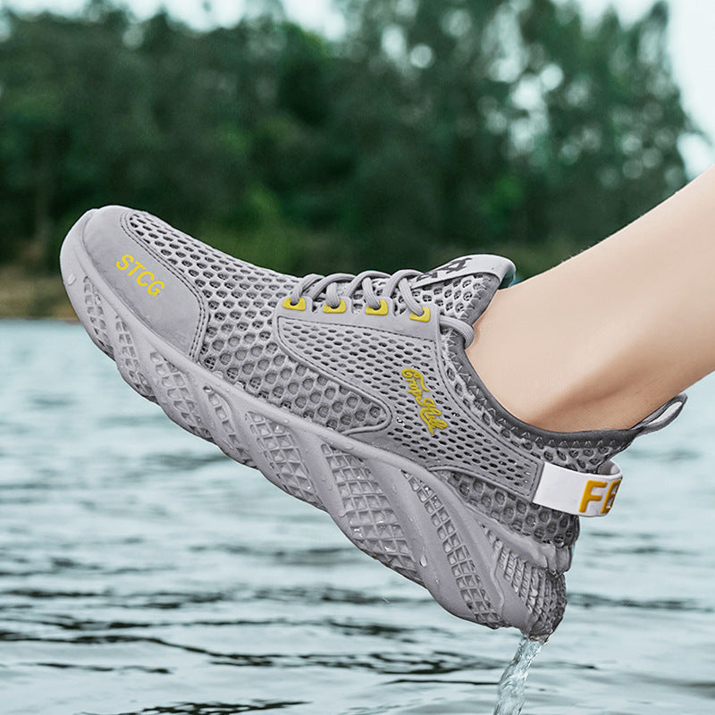 Damen atmungsaktive Mesh-Sneaker mit flexiblem Sohlen-Design