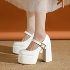 Damen Plattform Pumps mit eleganter Schnalle R&B