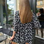 Damen Modisches Set aus cropped Oberteil und lockeren Shorts mit animalischem Muster R&B
