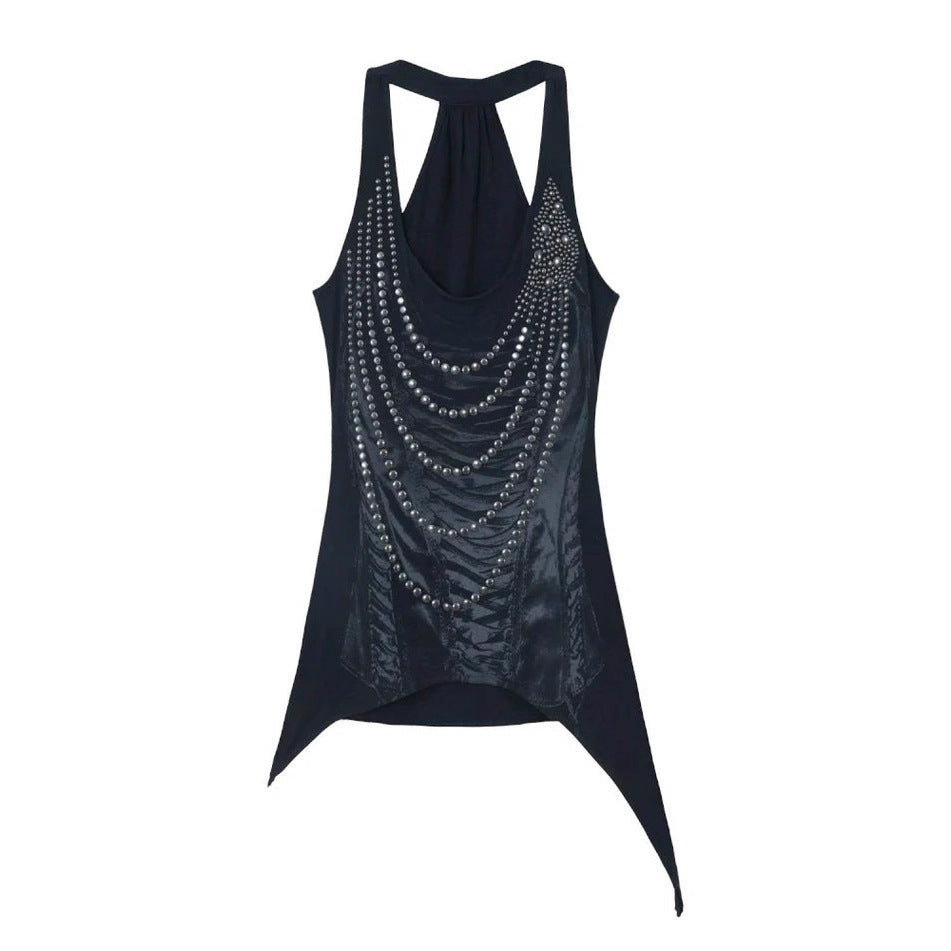 Damen Glitzerndes Tanktop mit asymmetrischem Schnitt R&B