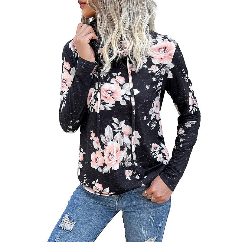 Damen gemütlicher Hoodie mit floralem Design und lässigem Schnitt R&B