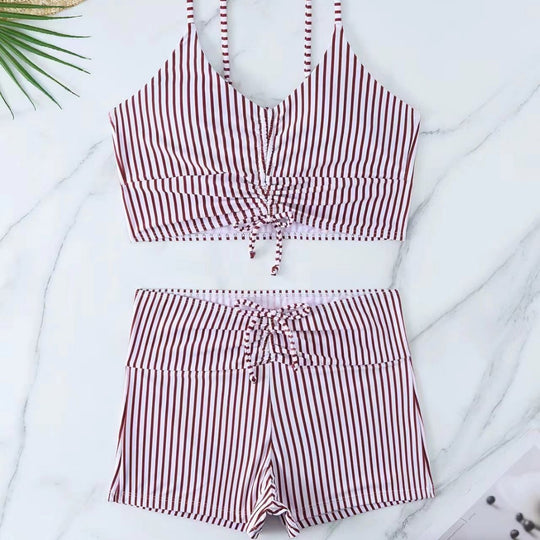 Damen Bikini mit floralem Rüschendesign und verstellbaren Trägern R&B