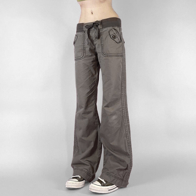 Damen Flared Pants mit modischem Taillengürtel R&B