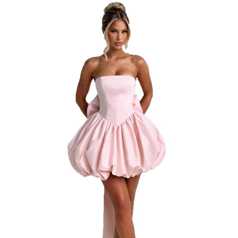 Damen Ballkleid mit voluminösem Rock und schulterfreiem Design R&B