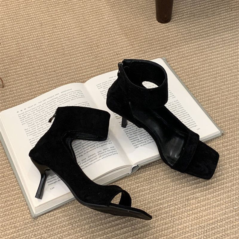 Damen elegante High Heel Sandalen mit offener Zehenpartie und modernen Riemchen R&B