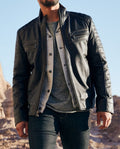 Herren Bikerjacke mit Stepp-Design und praktischen Taschen