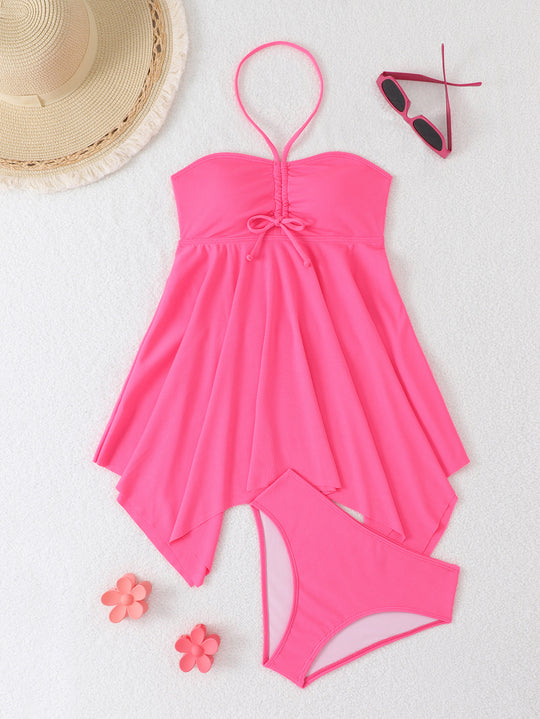 Damen Tankini mit asymmetrischem Saum und verstellbaren Trägern R&B
