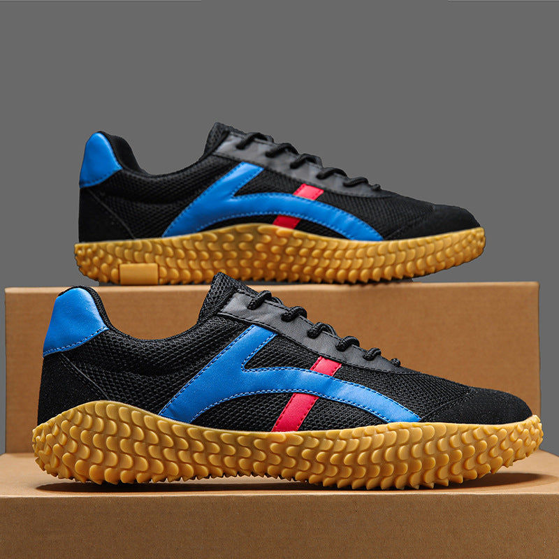 Unisex nan retro-urbaner Mesh-Sneaker mit profilierter Gummilaufsohle und Veloursleder-Zehenkappe R&B
