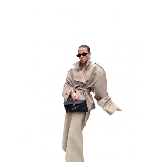 Damen Übergröße Trenchcoat R&B