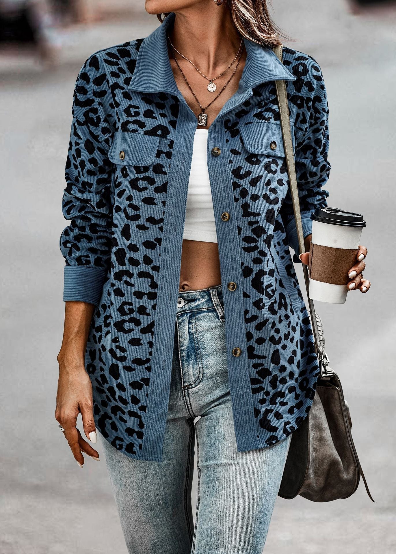 Damen lässige und modische Karo-Jacke R&B