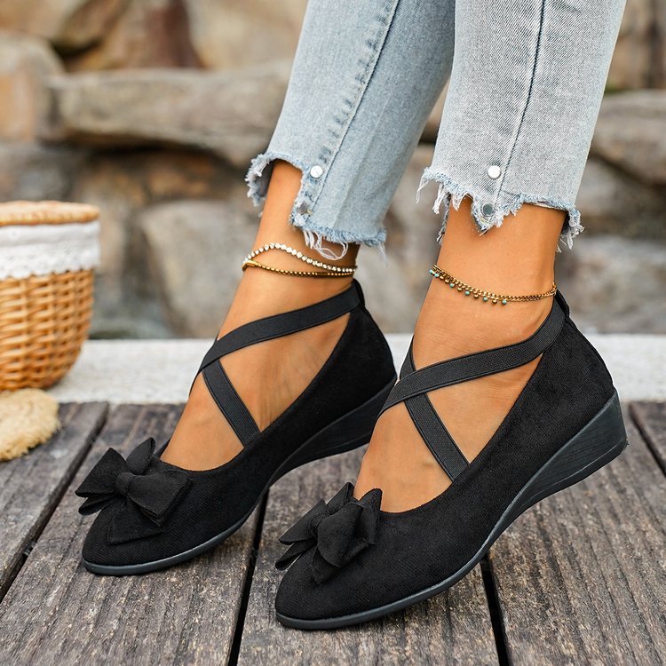 Damen Komfortable Ballerinas mit dekorativer Schleifenapplikation R&B