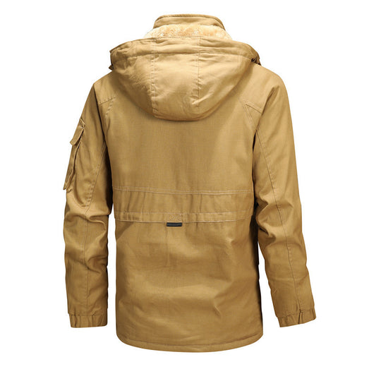 Herren isolierte Utility-Jacke mit verstellbarer Kapuze R&B