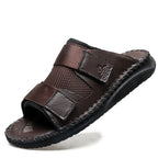 Herren Atmungsaktive Leder-Sandalen mit verstellbarem Klettverschluss R&B
