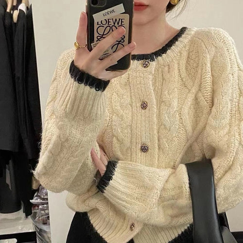 Damen Grobstrick Cardigan mit elegantem Zopfmuster R&B