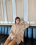 Damen Lässiges Kurzarm-Pyjama-Set mit Rüschendetails R&B