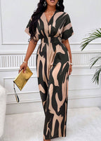 Damen Jumpsuit mit weiten Ärmeln und elegantem Gürtel R&B