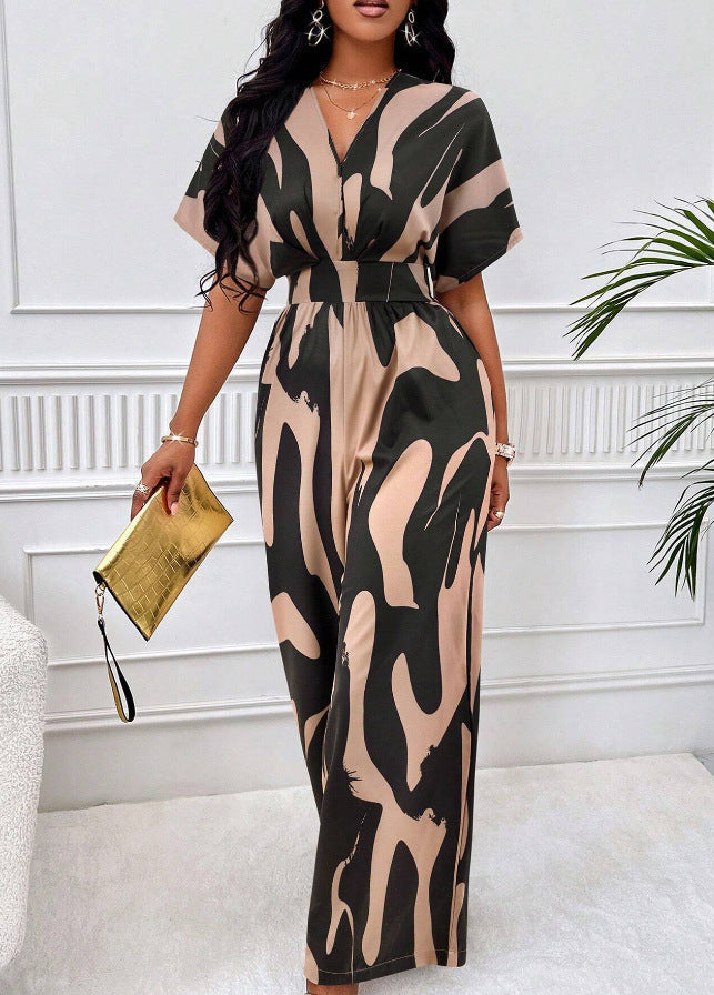 Damen Jumpsuit mit weiten Ärmeln und elegantem Gürtel R&B