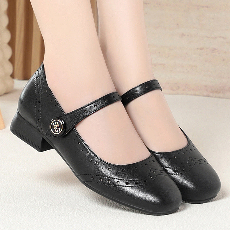 Damen Ballerinas mit verstellbarem Riemen und komfortablem Fußbett R&B