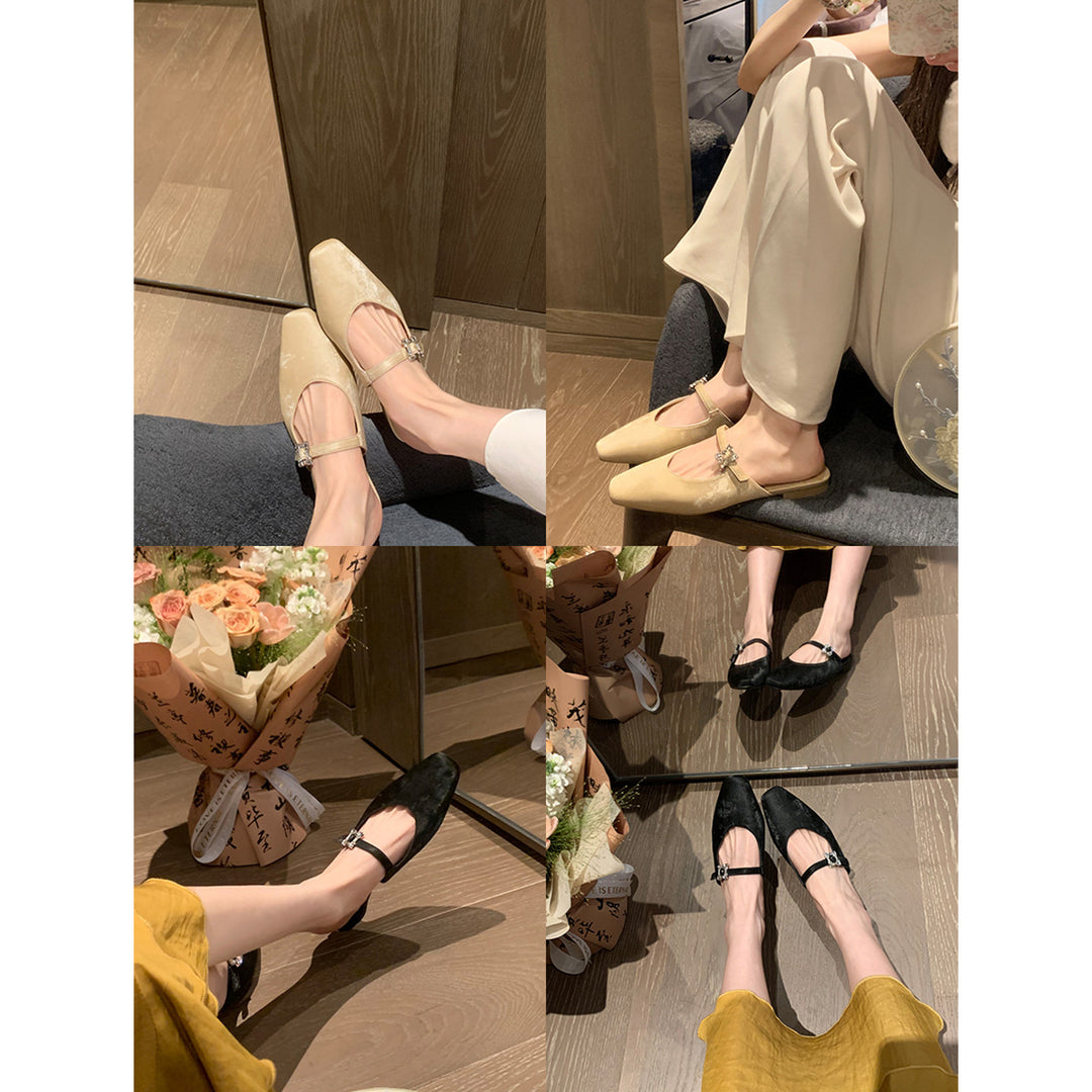 Damen Slingback-Ballerinas mit luxuriösem Schnallenakzent und weichem Obermaterial R&B