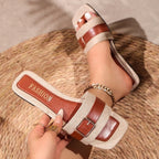 Damen Elegante Slides mit verstellbarem Schnallen-Detail R&B