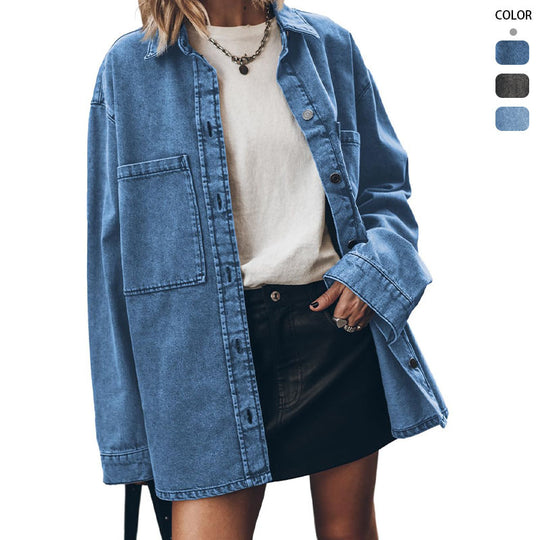 Damen Oversized Jeanshemd R&B