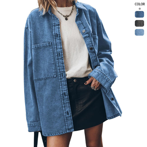 Damen Oversized Jeanshemd R&B