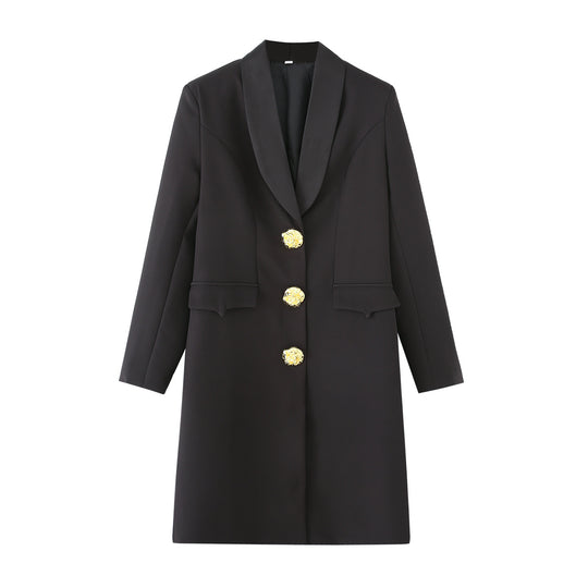 Damen elegante Blazerjacke mit dekorativen Knöpfen R&B