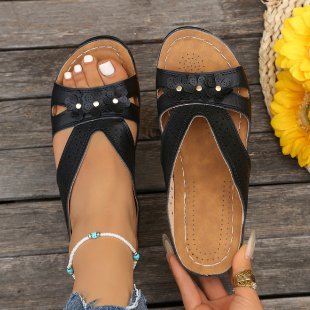 Damen Komfortable Sandalen mit floralem Dekor R&B