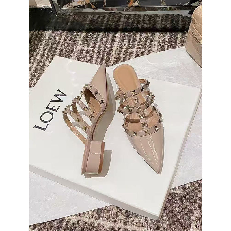 Damen elegante Slingback Sandalen mit dekorativen Nietenverzierungen R&B