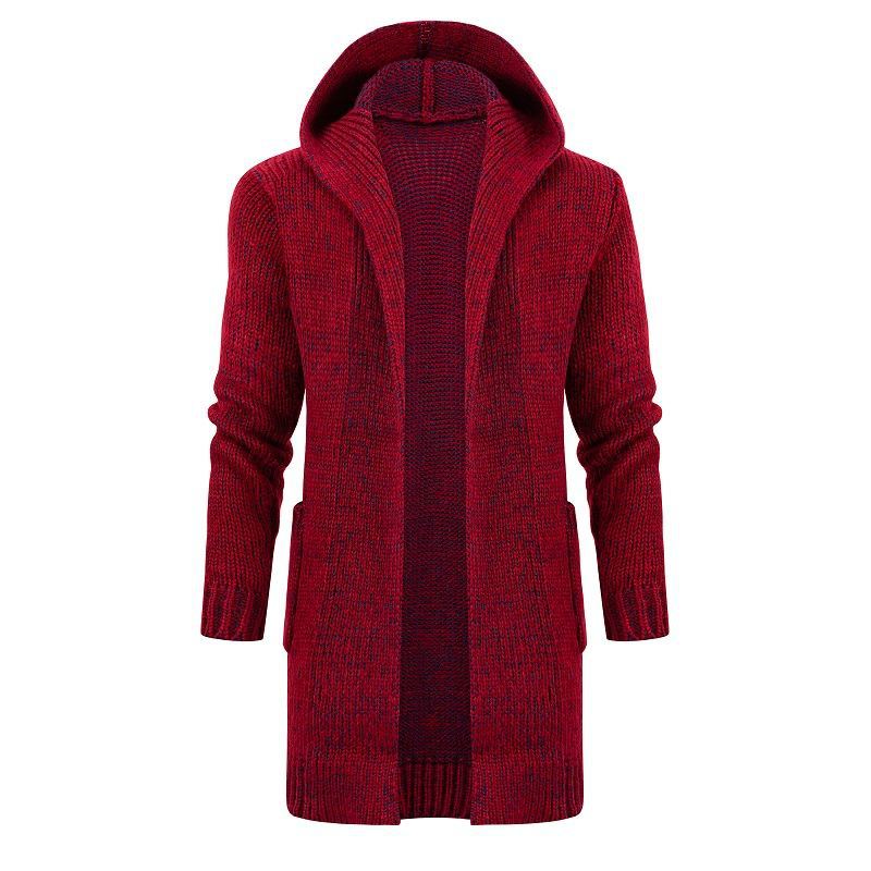Damen Strickjacke mit Kapuze und seitlichen Taschen
