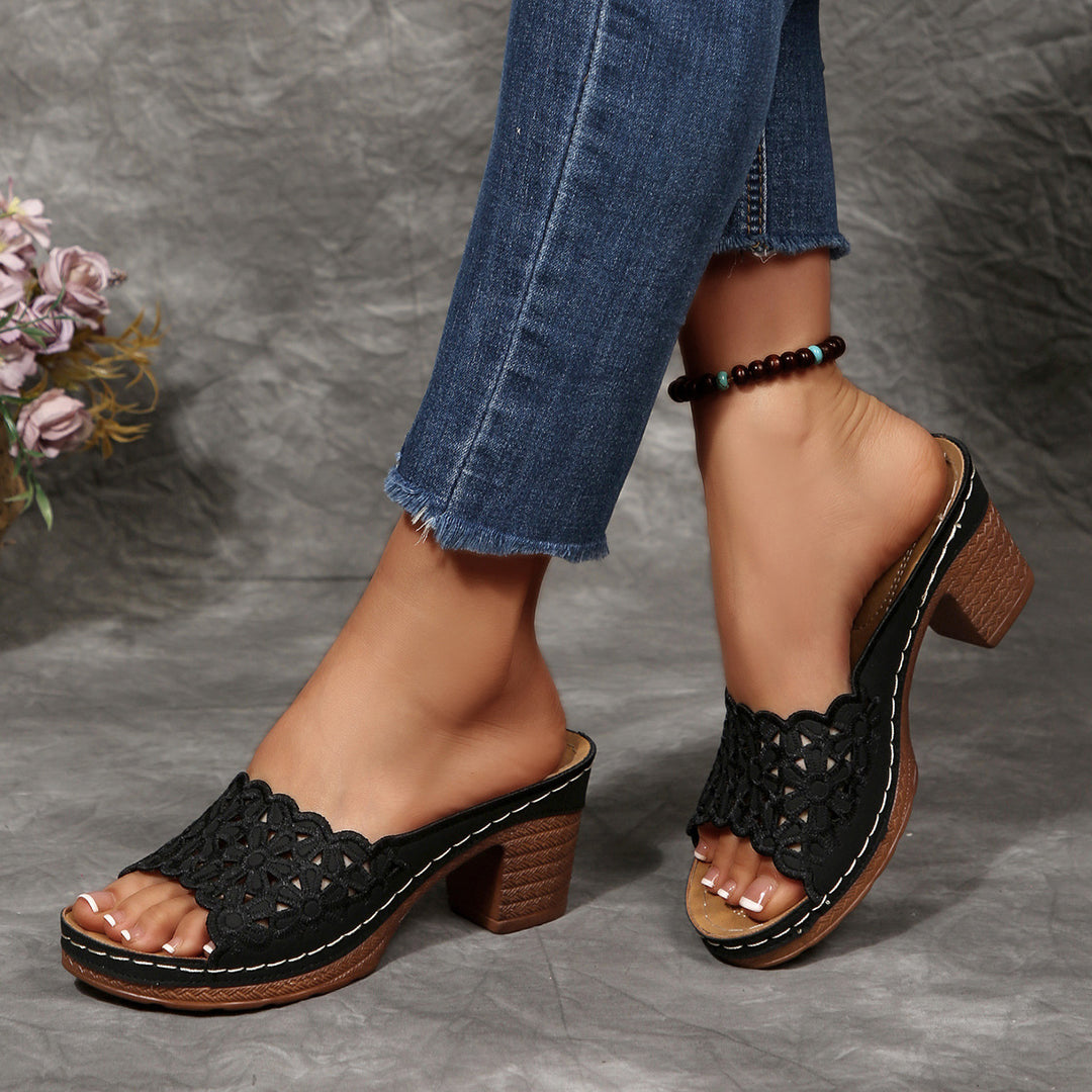 Damen elegante und komfortable Clogs mit modischem Lochdesign R&B