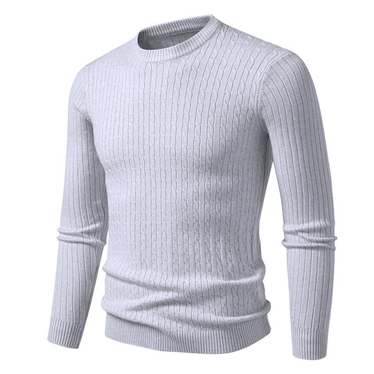 Herren Grobstrickpullover mit elegantem Zopfmuster R&B