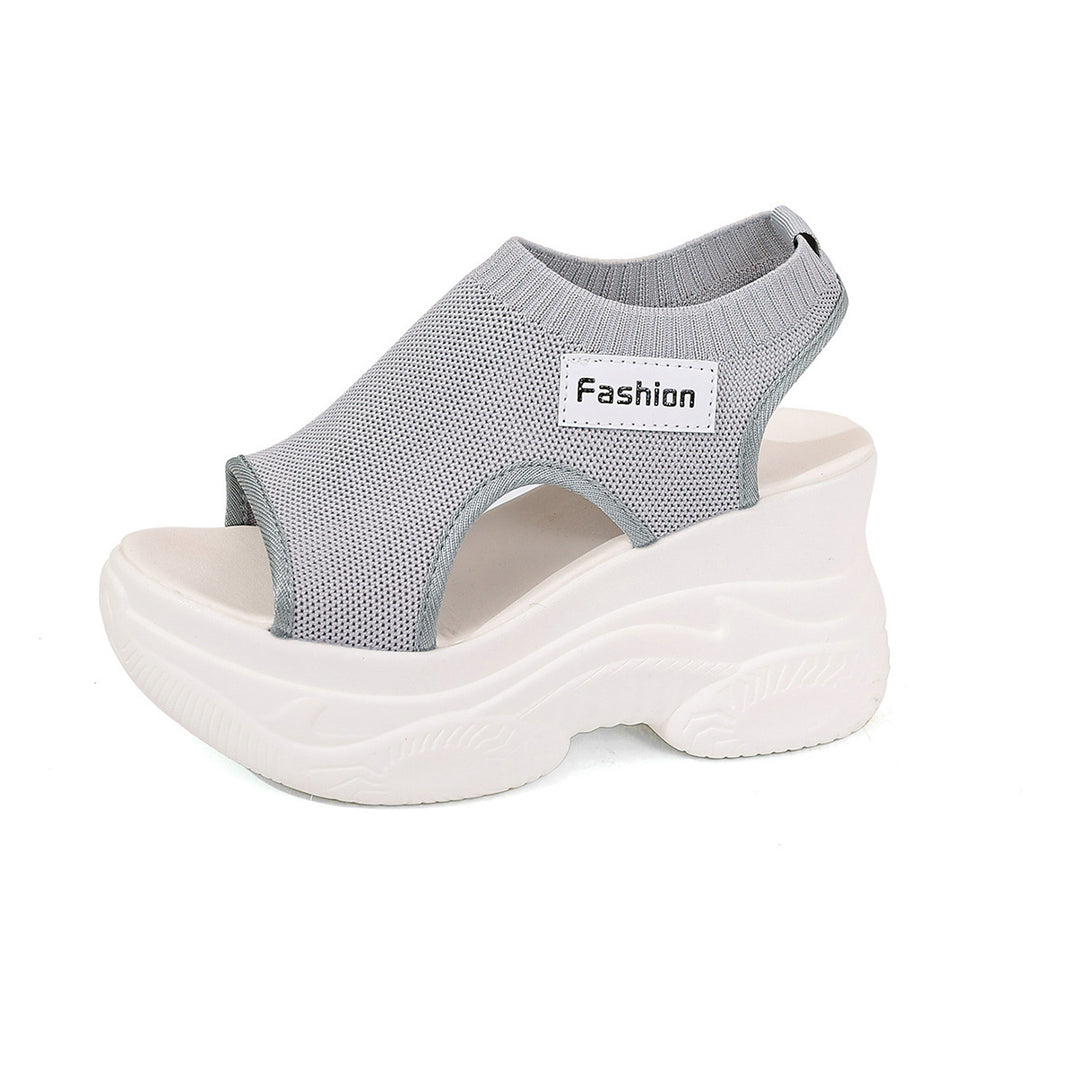 Damen Plateausandalen mit elastischem Oberschuh und modernem Design R&B