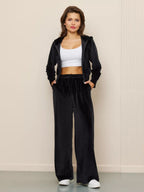 R&B | Minimalismus Fleece Kapuzenpullover und Jogginghose Zweiteiler Satz