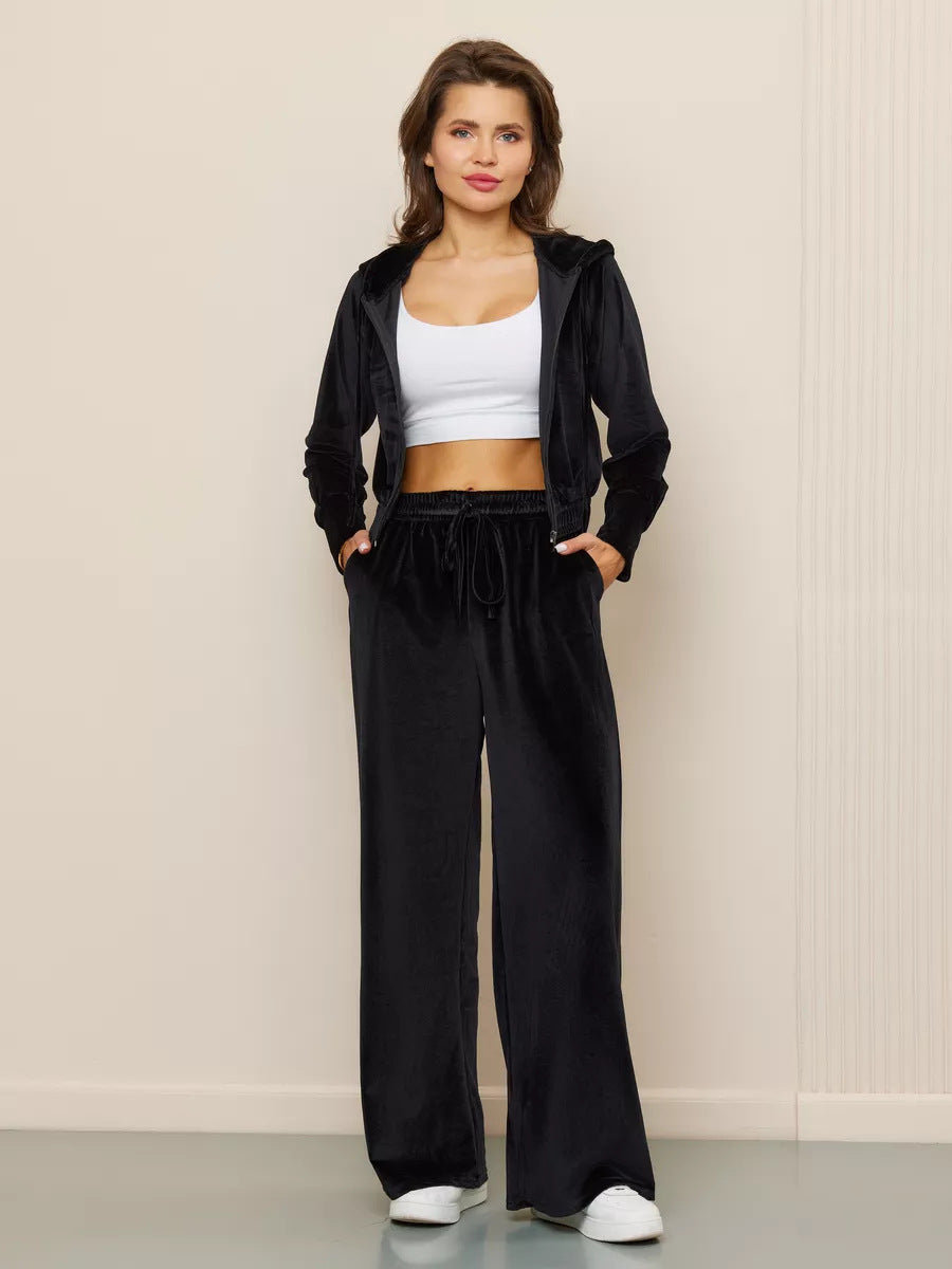 R&B | Minimalismus Fleece Kapuzenpullover und Jogginghose Zweiteiler Satz