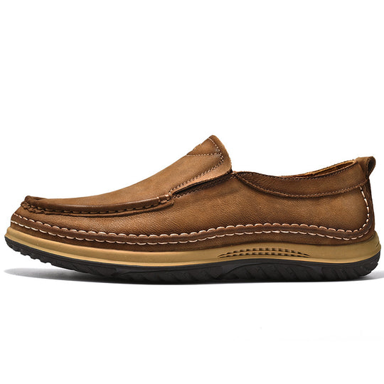 Herren Bequeme Slipper aus hochwertigem Leder mit rutschfester Sohle R&B