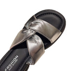 Damen modische Slipper mit elegantem Knoten-Design und bequemer Sohle EB