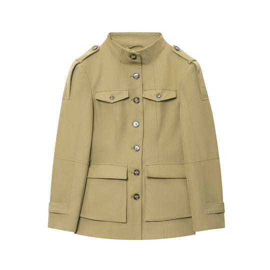 Damen Utility-Jacke mit hohen Kragen und praktischen Taschen R&B