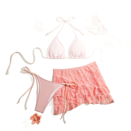 Damen Bikini mit verführerischem Spitze-Überwurf R&B
