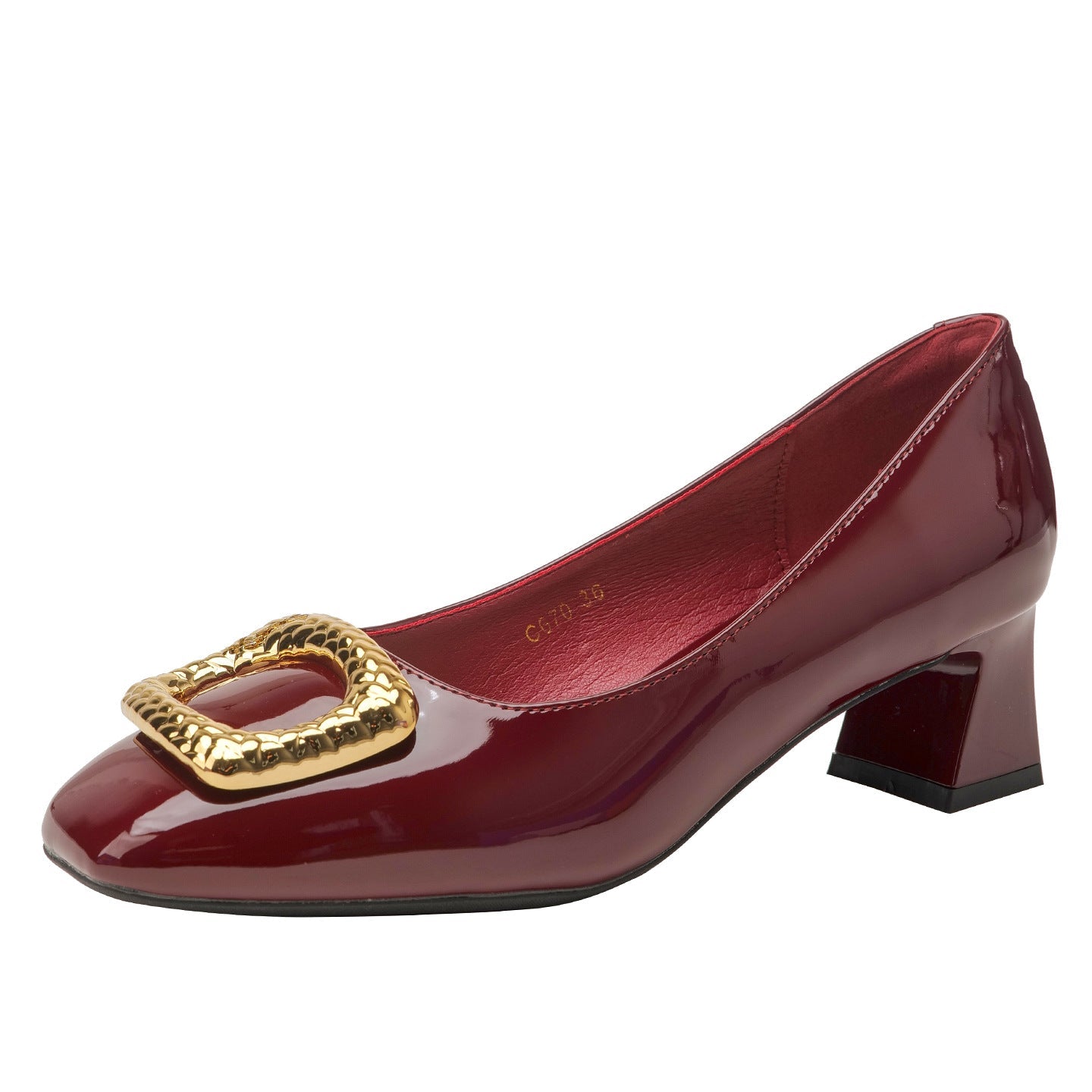 Damen Elegante Blockabsatz-Ballerinas mit funkelndem Schmuckdetail