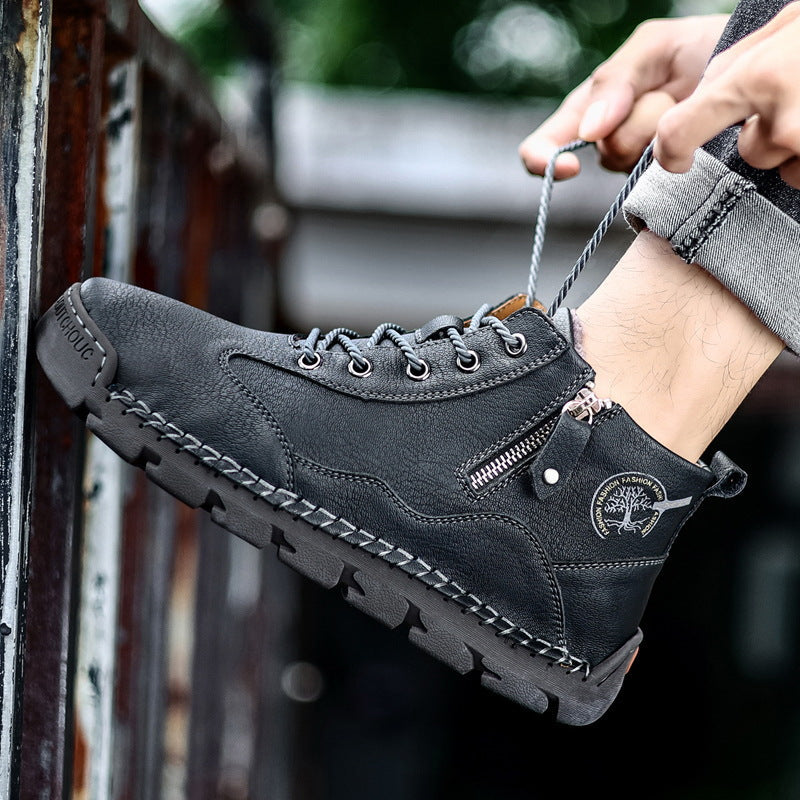 Herren robuste Wanderstiefel mit seitlichem Reißverschluss R&B
