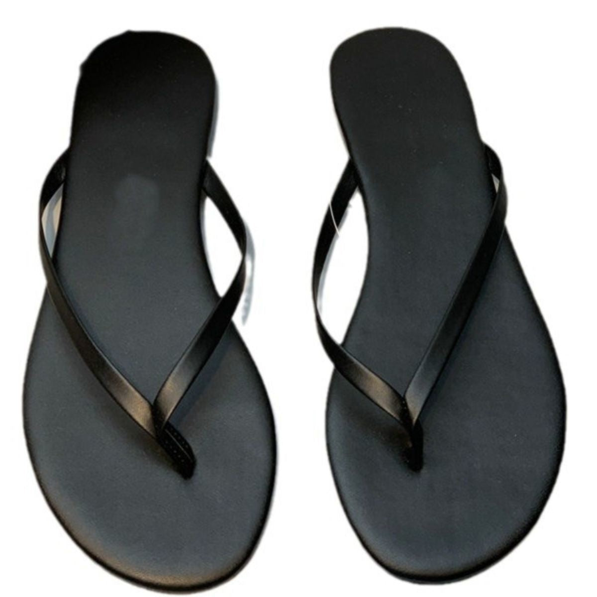 Damen stilvolle Flip-Flops mit glänzendem Riemendesign EB