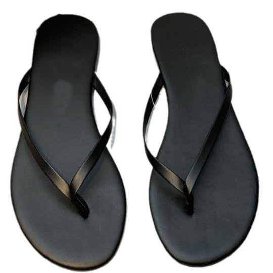 Damen stilvolle Flip-Flops mit glänzendem Riemendesign R&B