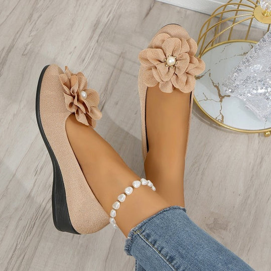 Damen elegante Ballerinas mit modischer Schleifen-Applikation R&B